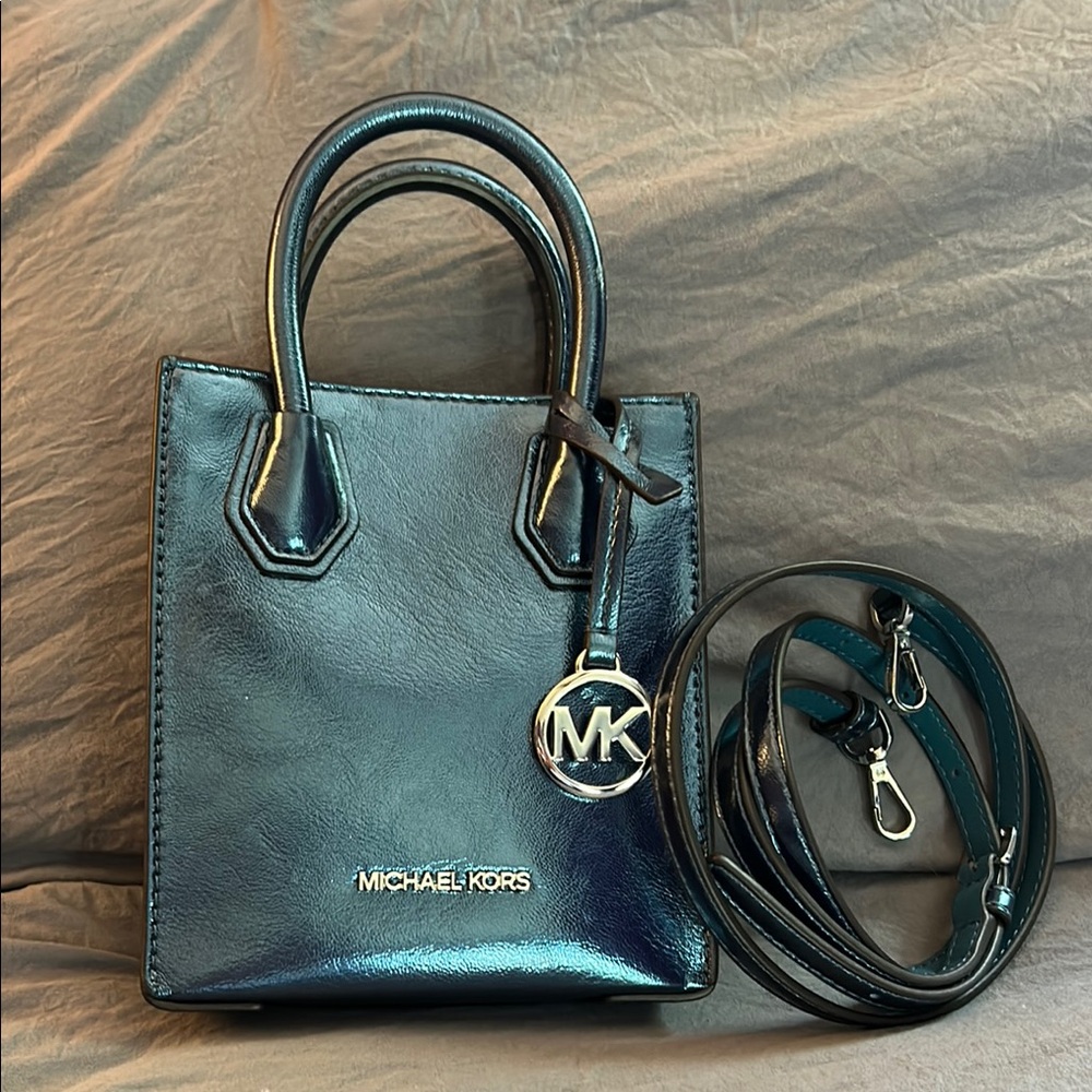 Michael Kors Black Mini Bag with Leather Trim